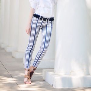 Free People Striped Skinny Jeans